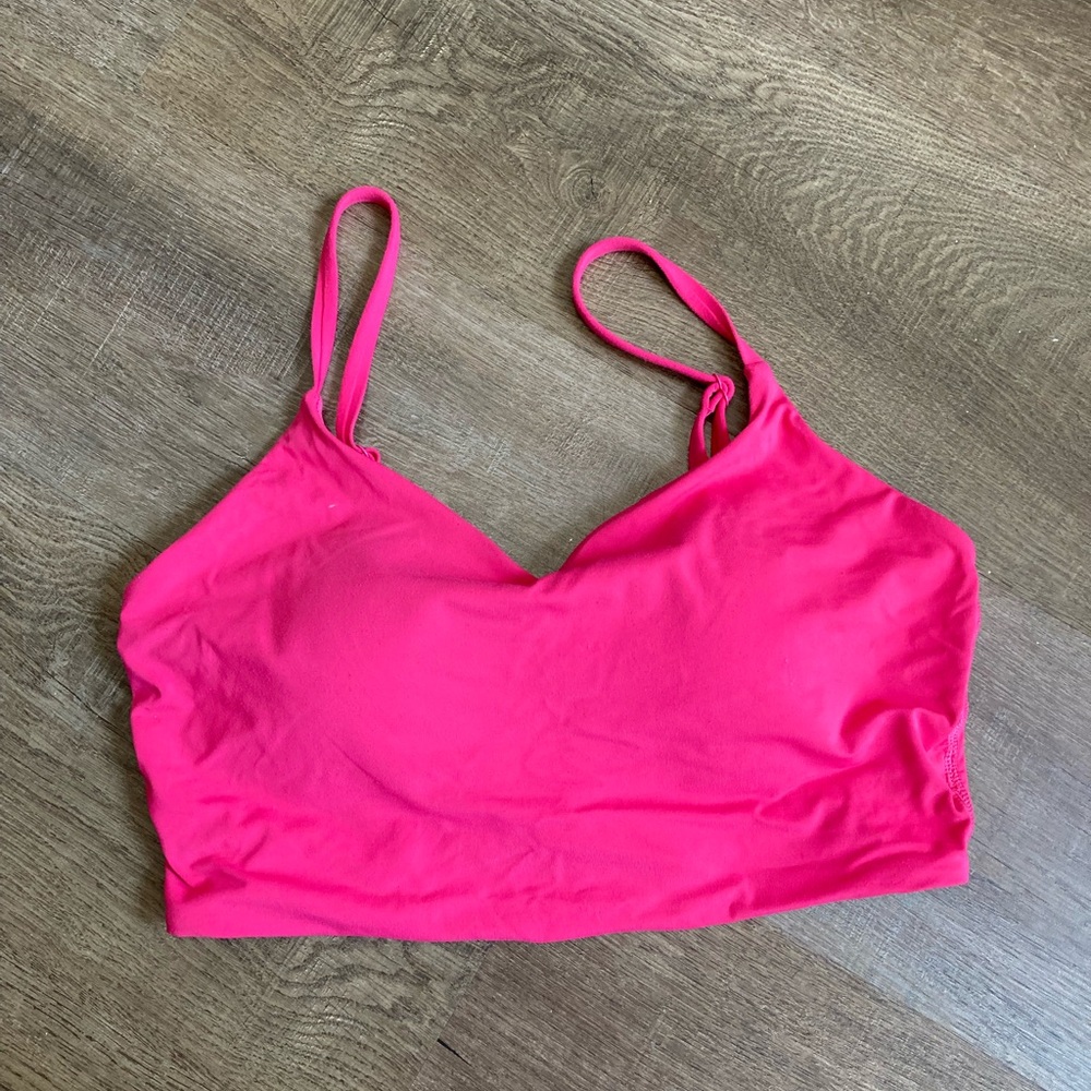 Crazy Yoga Pink Scoop Neck Sports Bra Size Medium